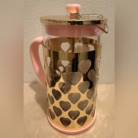 NWTs Paris Hilton French Press Coffee Maker With Heart Shaped Measuring Scoop. - Picture 8 of 12